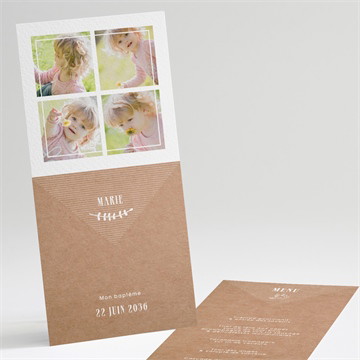 Menu baptême pele mele photo sticker