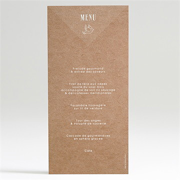 Menu baptême pele mele photo original - Dos du menu