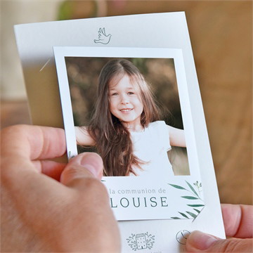 Faire-part communion touche champêtre duo