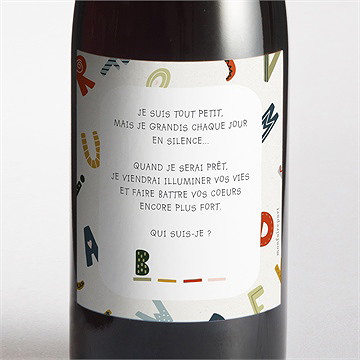 Étiquette bouteille annonce grossesse devinette