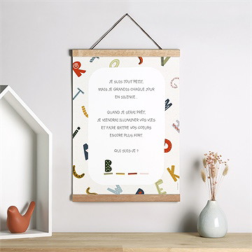 Affiche annonce grossesse devinette - Mise en situation