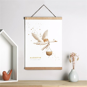 Affiche naissance cigogne - Mise en situation