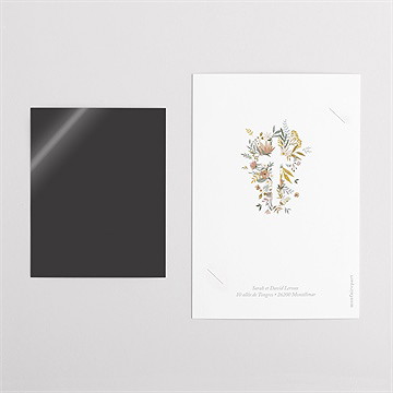 Faire-part communion foi fervente duo - Dos du faire-part