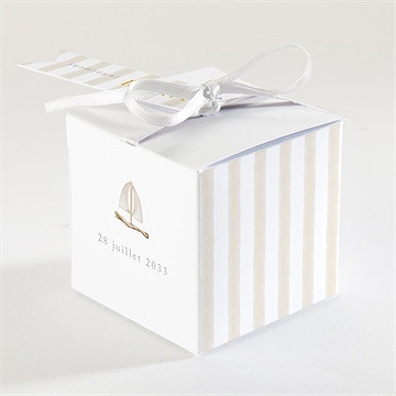 Boîte de dragées baptême ours marin - Dos de la boîte