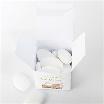 Boîte de dragées baptême ours marin - Intérieur de la boîte