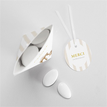 Boîte de dragées baptême ours marin étui - Intérieur de la boîte