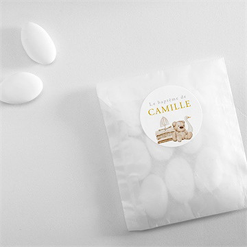 Sticker baptême ours marin - Mise en situation