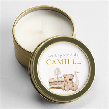 Bougie baptême ours marin