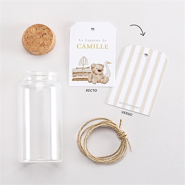 Mignonette baptême ours marin étiquette - Vue d'ensemble