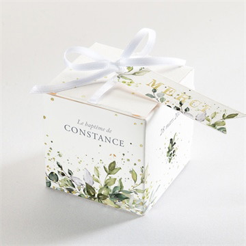 Boîte à dragées dorure - cube