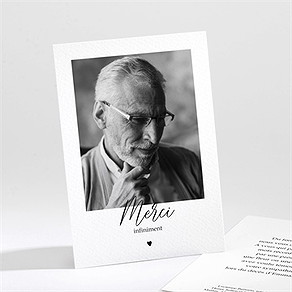 Remerciement décès du fond du coeur portrait