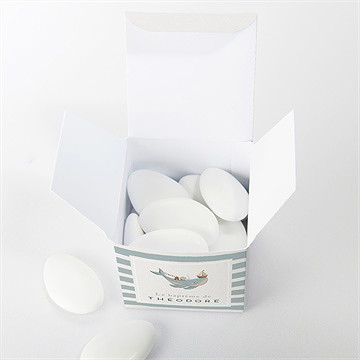 Boîte de dragées baptême animaux marins - Intérieur de la boîte