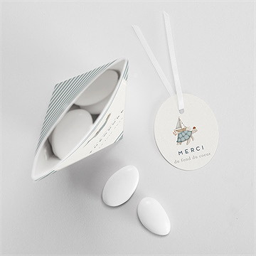 Boîte de dragées baptême animaux marins étui - Intérieur de la boîte