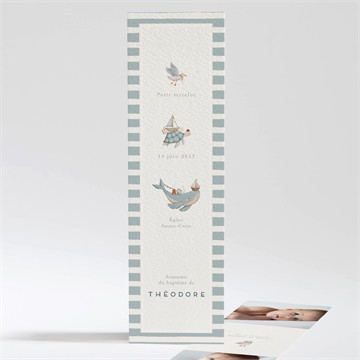 Signet baptême animaux marins argent