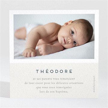 Remerciement baptême animaux marins - Dos du remerciement