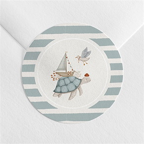Sticker baptême animaux marins