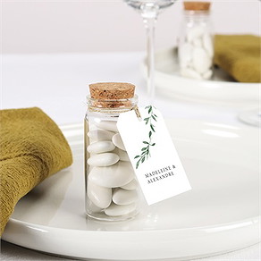 Boîte de dragées mariage l'olivier mignonette