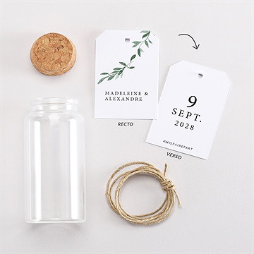 Boîte de dragées mariage l'olivier mignonette - Vue d'ensemble