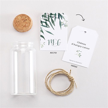 Boîte de dragées mariage douceur du pinceau mignonette - Vue d'ensemble