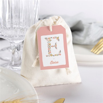 Boîte de dragées baptême initiales à motifs pochon