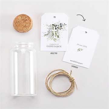 Boîte de dragées baptême en lumière mignonette - Vue d'ensemble