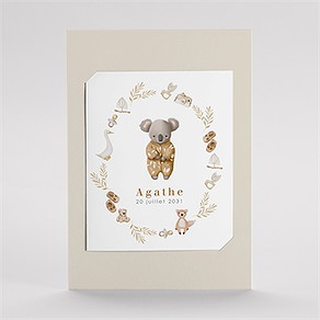 Faire-part naissance bébé koala duo