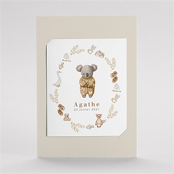 Faire-part naissance bébé koala duo