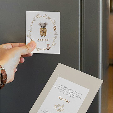 Faire-part naissance bébé koala duo - Mise en situation