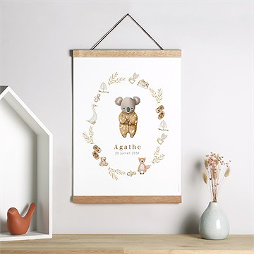 Affiche naissance bébé koala - Mise en situation