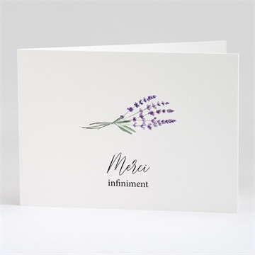 Remerciement décès souvenir de lavande plié