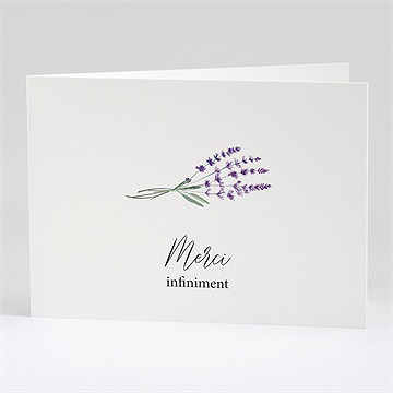 Remerciement décès souvenir de lavande plié