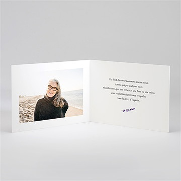 Remerciement décès souvenir de lavande plié - Intérieur du remerciement