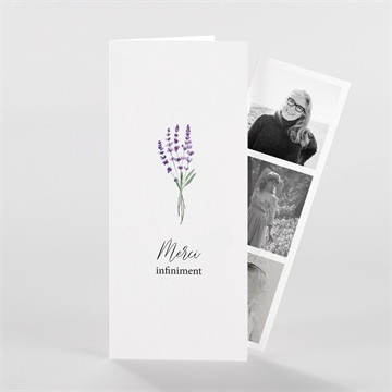 Remerciement décès souvenir de lavande photomaton