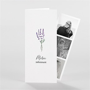 Remerciement décès souvenir de lavande photomaton