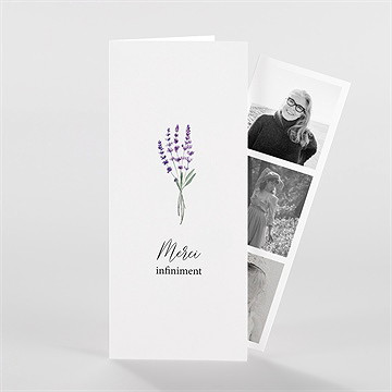 Remerciement décès souvenir de lavande photomaton