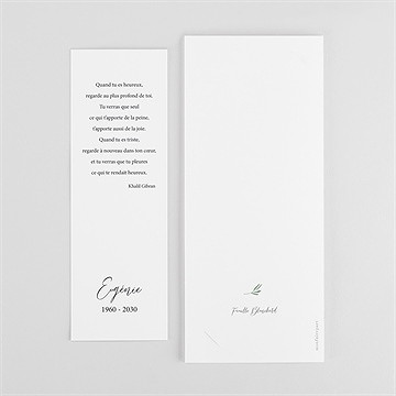 Remerciement décès souvenir de lavande photomaton - Dos du remerciement