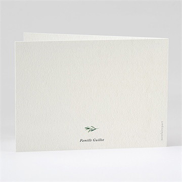 Remerciement décès élégant branchage plié - Dos du remerciement