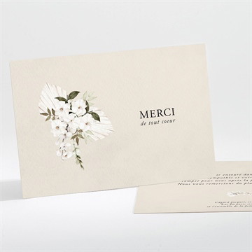Remerciement décès bouquet blanc paysage