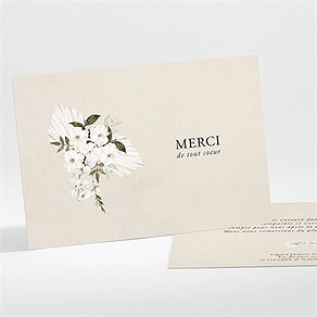 Remerciement décès bouquet blanc paysage