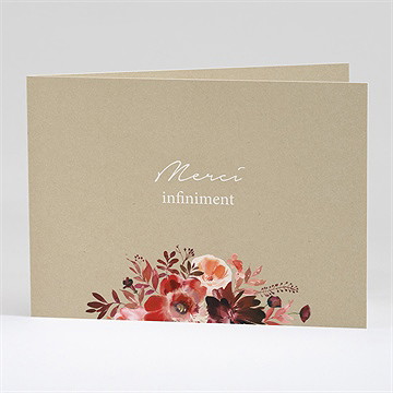 Remerciement décès fleurs automnales plié