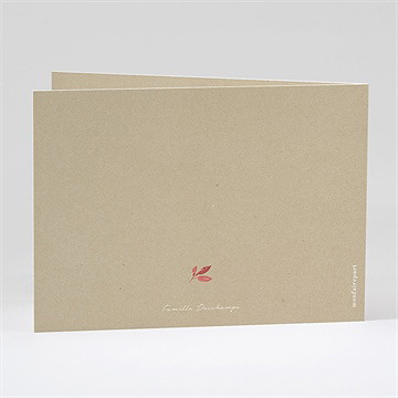 Remerciement décès fleurs automnales plié - Dos du remerciement