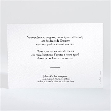 Remerciement décès classique paysage - Dos du carton