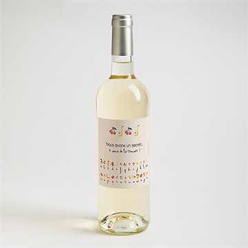 Étiquette bouteille annonce grossesse rébus - Mise en situation