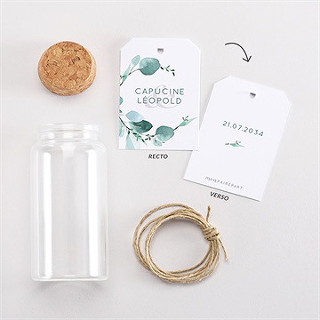 Boîte de dragées mariage grande esquisse mignonette - Vue d'ensemble