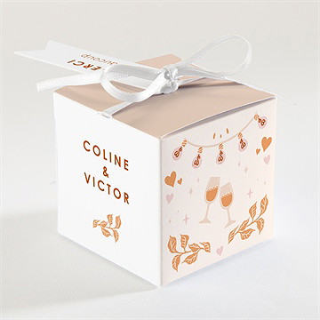 Boîte de dragées mariage hippie - Dos de la boîte