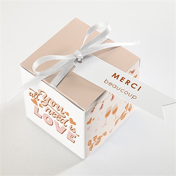 Boîte de dragées mariage hippie - Dessus de la boîte