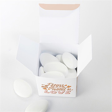 Boîte de dragées mariage hippie - Intérieur de la boîte