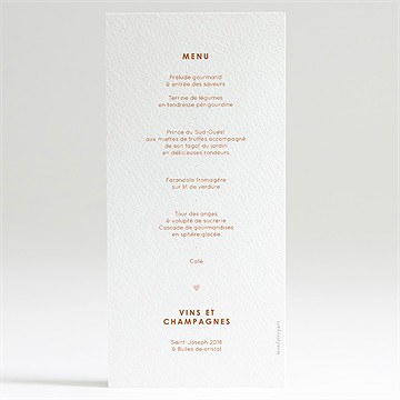 Menu mariage hippie - Dos du menu