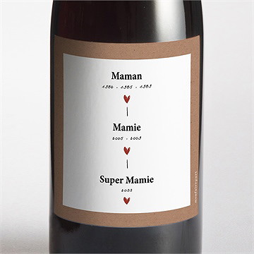 Étiquette bouteille annonce grossesse arrière grand-mère