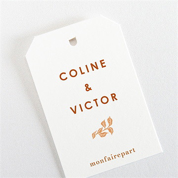 Rond de serviette mariage hippie - Dos du rond de serviette